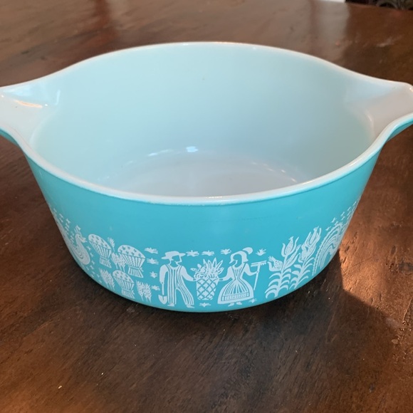Pyrex 475 Vintage Amish Butterprint Turquoise Casserole, decorative - Picture 1 of 11